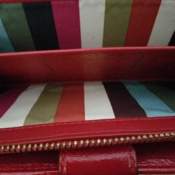 Authentic Coach Legacy Brown & Cherry Red Signature Wallet - Picture 4 of 5